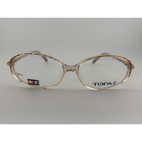 TOPAZ - Clear Taupe AT269 Marble Acetate  Oval Glasses Frames - Picture 2 of 8